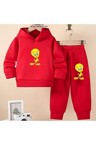 BENROMA Unisex Kids Tracksuit Set - Cartoon Print, Oversize Fit