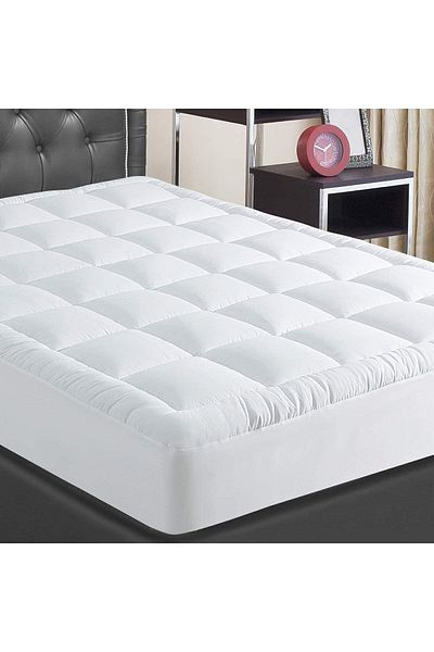 KOZZY HOME 1000Gr Fluffy Fitted, Bed and Sleeping Pad for Neck and Hip Pains, 2 Pillow Cases as a Gift