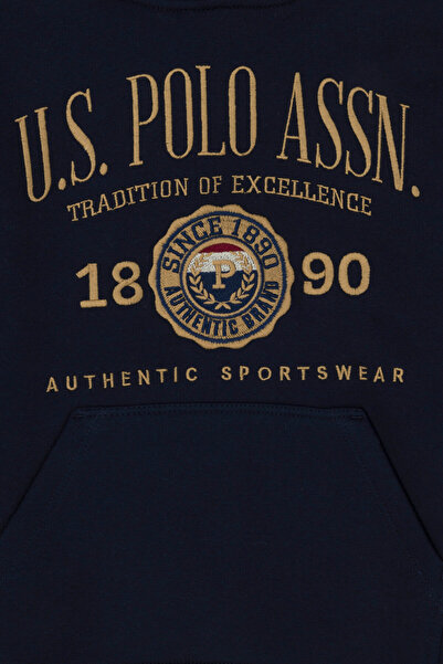 U.S. Polo Assn. Fiú sötétkék kapucnis pulóver 50270795-VR033