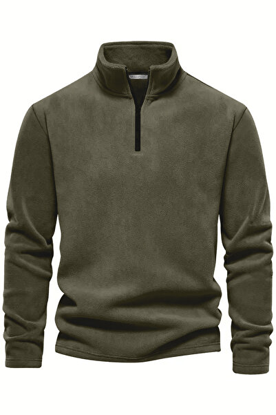 GHASSY CO. Men's Half Zipper Stand Collar Fleece