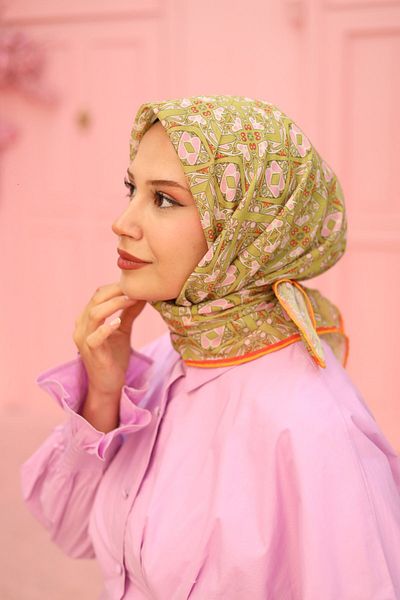 Silk Home Μαλακό βαμβακερό κασκόλ με σχέδιο κιλίμ
