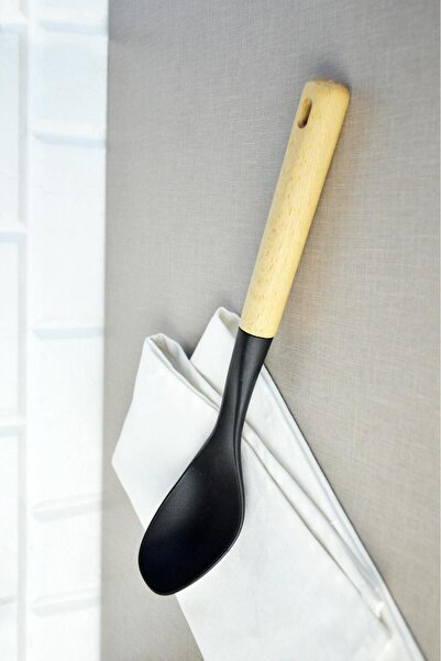 Nishev Small Wooden Handle Spoon Kitchen Tool -x000049