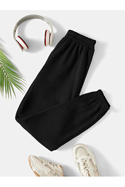 yx yustex sport Pantaloni de sport negri cu croială largă Jogger Leg