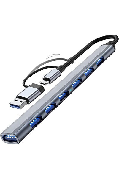UmoTech 7 Port Usb 3.0 Hub 7in1 Usb 3.0 Hub Çoklayıcı Pc Bilgisayar Uyumlu Ve...