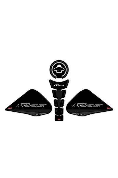 GP KOMPOZİT Yamaha R25 2015-2018 Uyumlu Tank Pad Seti Siyah