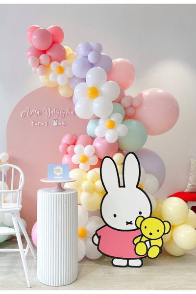 Çemrek Süs Parti Macaron Balloon Chain Set Including 100 Daisy Apparatus