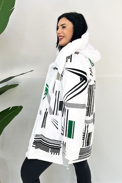 GÖKSEL White Large Size Design Deal Coat