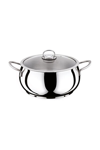 Hascevher وعاء فولاذي مقاس 20x9,2 سم مع غطاء زجاجي في الخريف