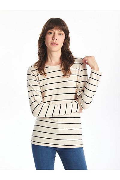 LC Waikiki Lcw Crew Neck Striped Women's T-Shirt Fast Fashion