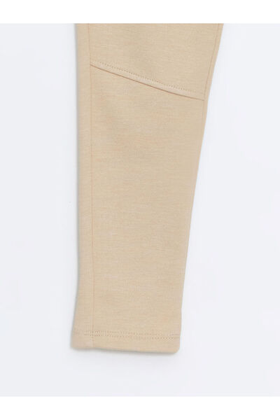 LC Waikiki Beige Girl's Leggings with Elastic Waist