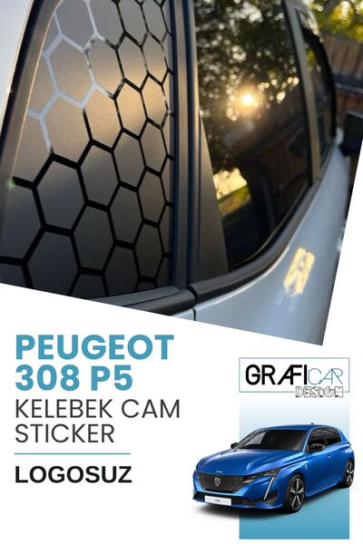 GRAFİCAR Peugeot 308/ P5 Compatible Butterfly Glass Sticker Set - Flat Withou...