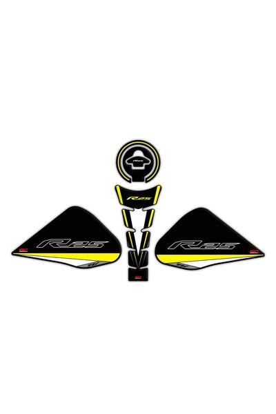 GP KOMPOZİT Yamaha R25 2015-2018 Uyumlu Tank Pad Seti Sarı