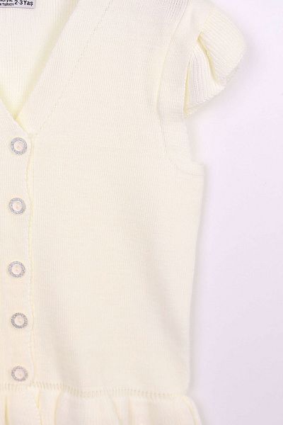 Beniizle Ruffle Detailed Buttoned Girl's Knitwear Vest