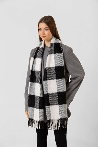 REMSA Μαύρη φούντα Boucle Shawl - 40x210 cm, Μοντέλο 1291