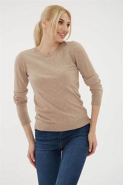 Fashion Friends Pulover cu gât crew Mink Melange