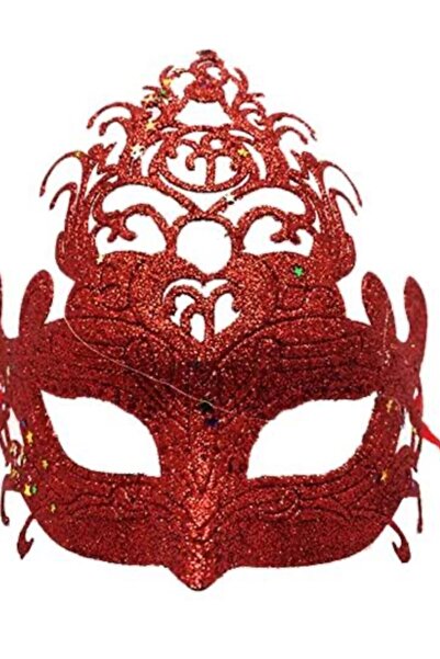 Astaş Maskeli Balo Maskesi Halloween Kostüm aksesuarı simli