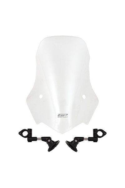 GP KOMPOZİT Mondial 125 Drift L 2011-2023 Uyumlu Ön Cam Şeffaf 49 cm