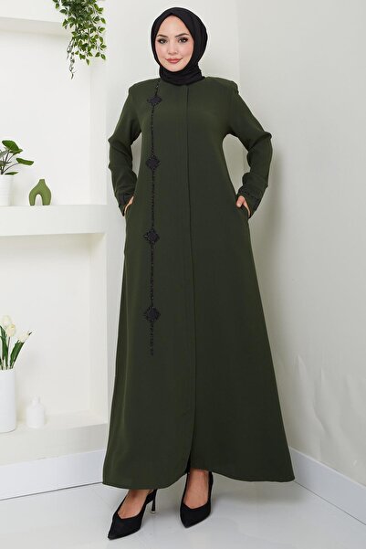 SENSTIL Khaki Ferace - Erva Stone Detailed, Ss2478