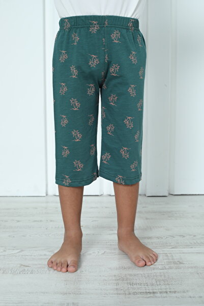 Nicoletta Erkek Çocuk Kapri Bermuda Pamuklu YEŞİL