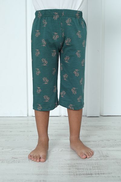 Nicoletta Boy's GreenBermudaCotton Capri