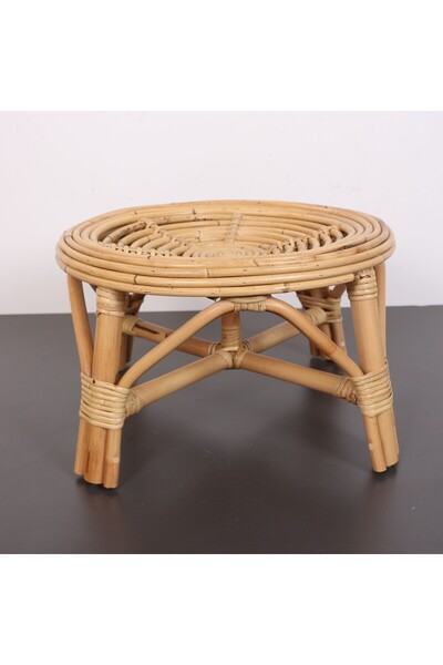 Mylamp YUMRU DOĞAL KUBU RATTAN 40x25 Sehpa & Tabure