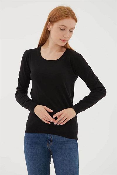 Fashion Friends U Neck Sweater Black
