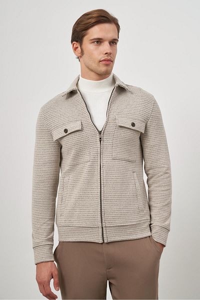 İmza Μπεζ Slim Fit Classic Coat - Βρεφικός γιακάς, Αυτοσχεδιασμένος, Χωρίς σχισμή και χωρίς επένδυση 1007245158