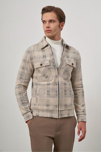 İmza Μπεζ Slim Fit Classic Coat - Βρεφικός γιακάς, Αυτοσχεδιασμένος, Χωρίς σχισμή και χωρίς επένδυση 1007245157