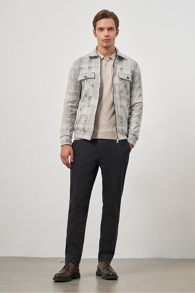 İmza Stone Color Slim Fit Classic Coat - Βρεφικός γιακάς, με σχέδιο και χωρίς σχισμή, χωρίς επένδυση 1007245157