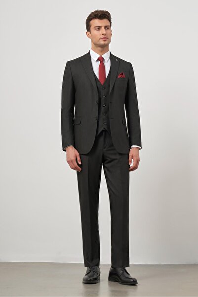 İmza Black Sword Collar Vest 6 Drop Slim Fit Classic Suit 1001245154