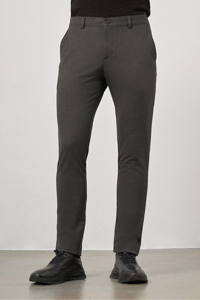 İmza Dark Anthracite Stretchy Side Pocket Casual Slim Fit Chino Pants 1003245105