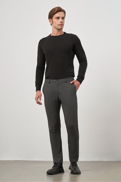 İmza Dark Anthracite Stretchy Side Pocket Casual Slim Fit Chino Pants 1003245105