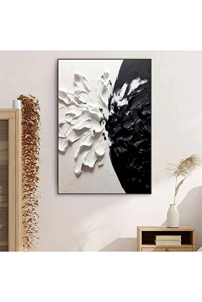 Linacci Tekli Siyah Metal Çerçeveli Beyaz Boya Poster Cam Tablo Seti
