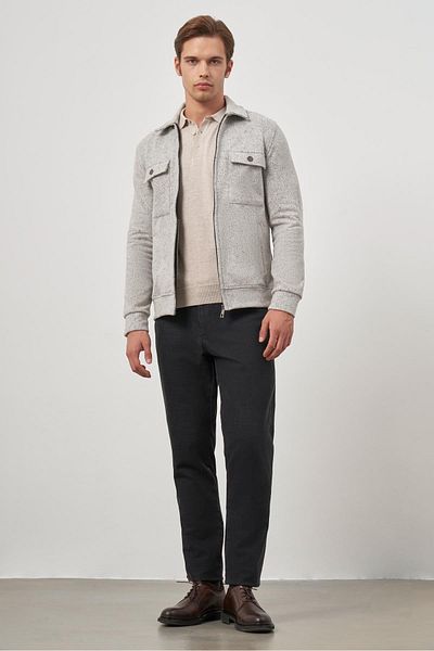 İmza Stone Color Slim Fit Classic Coat - Βρεφικός γιακάς, Αυτοσχεδιασμένος, Χωρίς σχισμή και Χωρίς επένδυση 1007245156