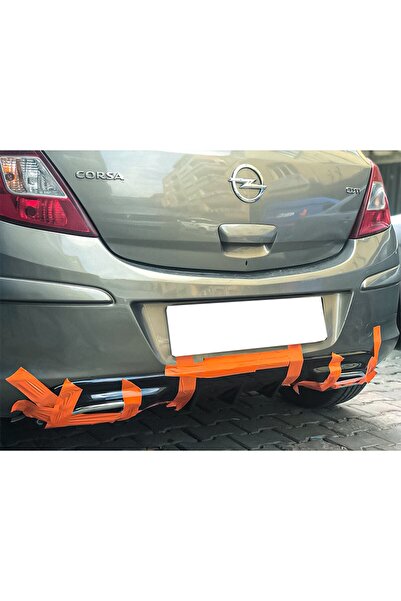 Genel Markalar Opel Corsa D 2006-2014 Parlak Siyah Plastik Egzoz Görünümlü Difüzör