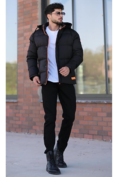 Stilkombin Stil Kombin Çıkarılabilir Kapşonlu Armalı İçi Kürklü Şişme Mont 2911_50213