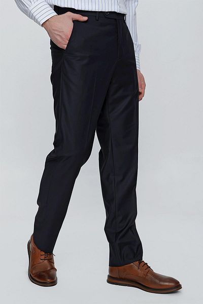 İmza Navy Blue Straight Gabardine Comfort Fit Basic Trousers 1003245005