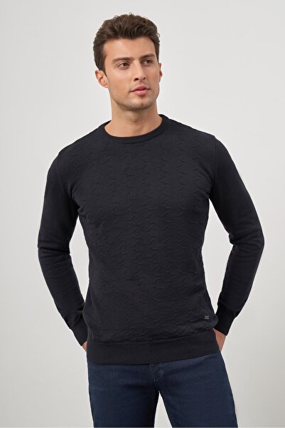 İmza Μακρυμάνικο σκούρο μπλε ναυτικό κλασικό πλεκτό - λαιμόκοψη, με σχέδια 1012245155