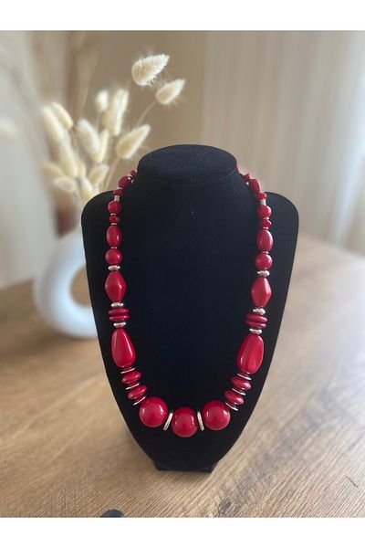 Store Red Vintage Beaded Women's Necklace