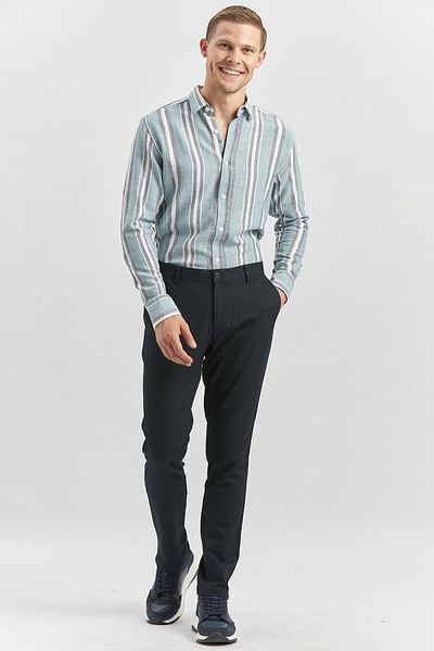 İmza Dark Navy Cotton Side Pocket Casual Slim Fit Chino Pants 1003240168