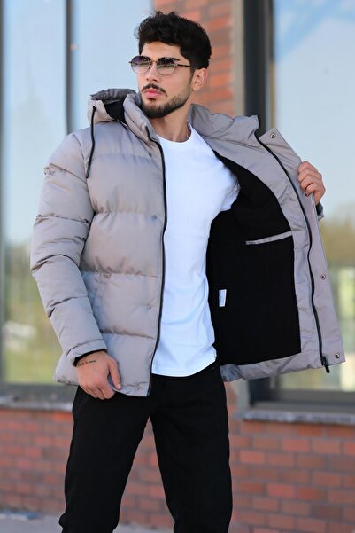 Stilkombin Stil Kombin Çıkarılabilir Kapşonlu Armalı İçi Kürklü Şişme Mont 2911_50213