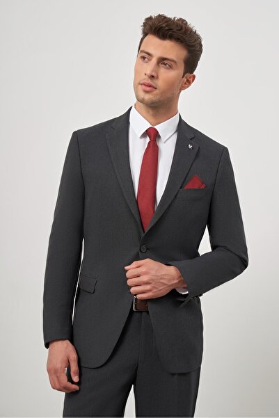 İmza Siyah Kendinden Mono Yaka 2 Düğme 6 Drop Comfort Fit Classic Takım Elbise 1001240189