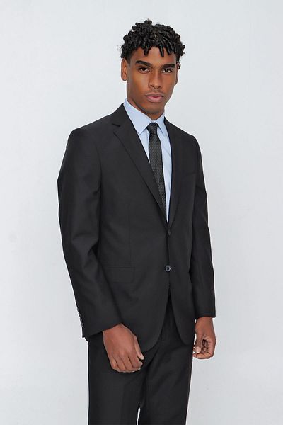 İmza Black Gabardine - Relaxed Cut Mono Collar Suit 4 Drop Comfort Fit1001240009