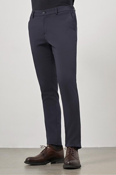 İmza Pantaloni de jogger slim fit din bumbac, albastru bleumarin închis, cu b...