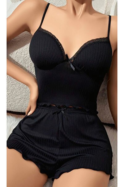 FEMME LİNGERİE Σετ πιτζάμα με μαύρο σορτς