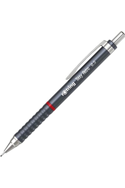 Rotring تيكي ريترو 0.5 ملم Mekanik Kurşun Kalem Metalik Gri / 2202567
