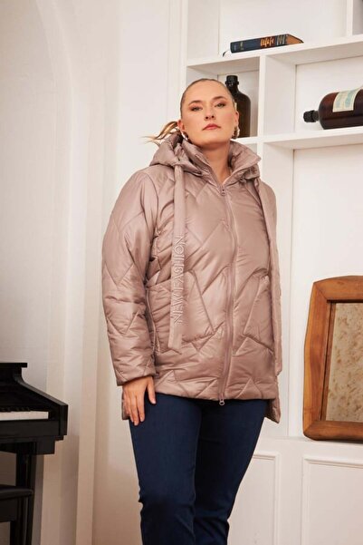 RMG Plus Size Hooded Quilted Puffer Jacket