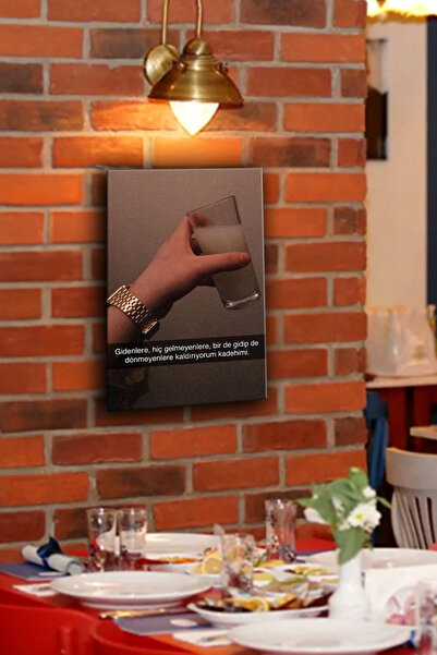 Hayal Poster Rakı Sözleri Gidenlere, hiç gelmeyenlere retro ahşap poster tablo