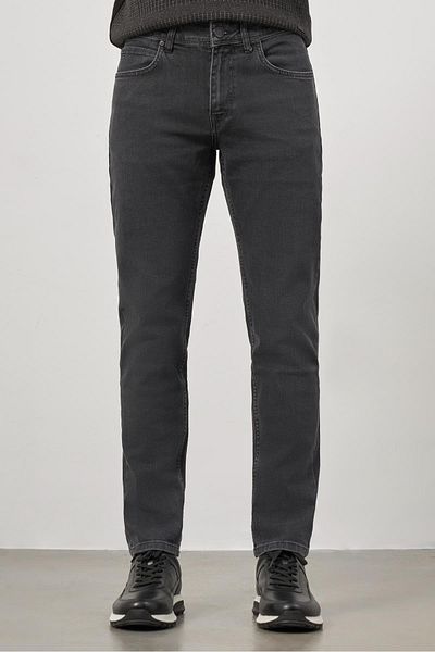 İmza Gray Straight Gabardine Slim Fit Casual Denim Trousers 1023245152
