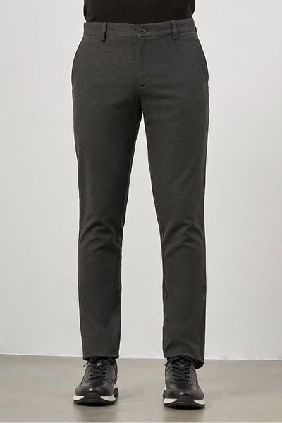 İmza Dark Anthracite Stretchy Side Pocket Casual Slim Fit Chino Pants 1003245108